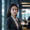 杏吧探花首席内容官林晓明的专业形象照，知性气质，背景为现代化办公环境